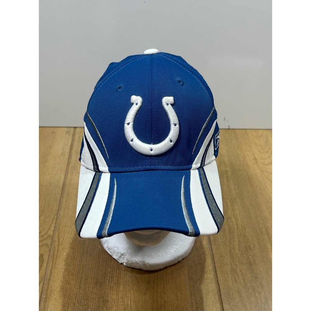 Reebok NFL Indianapolis Colts Authentic Sideline Hat Blue White Stretch Fit OSFA